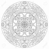 Mandala 123rf Coloring Pattern Circular Outline Symmetrical Previews Vector Pages Colouring Adult Background Stock выбрать доску sketch template