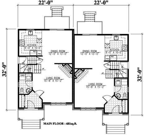 duplex  narrow lot pd architectural designs house plans