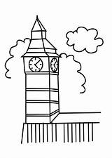 Ben Clock Big Tower London Coloring Pages Netart Kids Clipart Clipartbest Color Print Cliparts sketch template