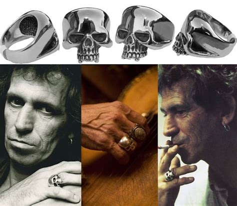 keith richards style skull ring keef rolling stones etsy