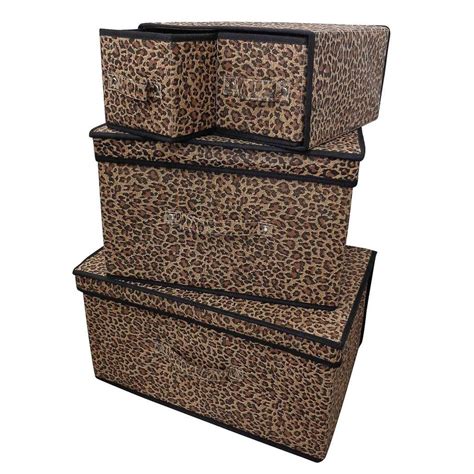 leopard print  piece storage box set home furnishings storage boxes