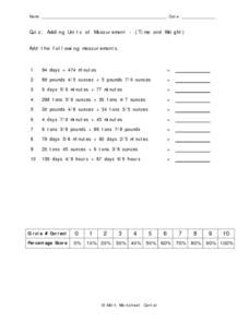 adding units  measurement worksheet   grade lesson planet