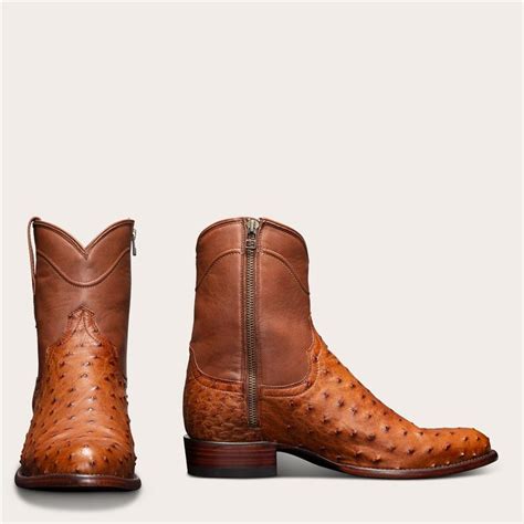 mens ostrich zip  boot full quill zipper cowboy boots wwwfashionvolycom