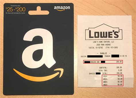 amazon gift card lowes receipt travel  grant
