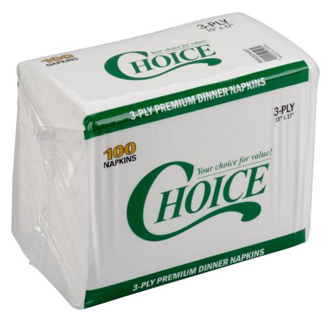 choice    white  ply dinner napkin pack