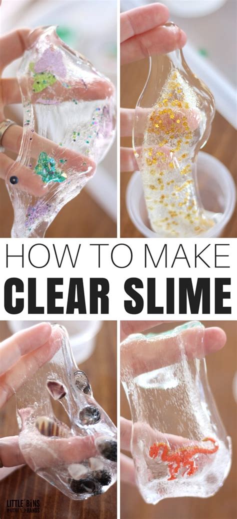 how to make clear slime without borax powder little bins for little hands