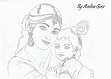 Krishna Mother Pages Coloring Yashoda Yasoda Search Again Bar Case Looking Don Print Use Find sketch template