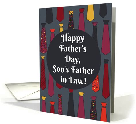 happy fathers day sons father  law card  funny ties card