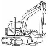 Excavator Digger Coloring Awesome Realistic sketch template