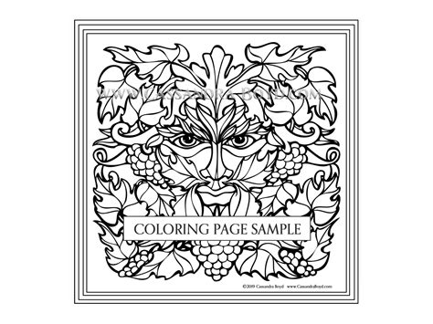 green man coloring page instant digital  etsy