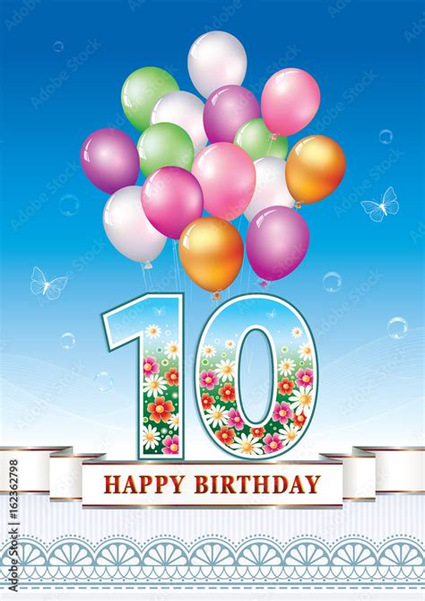 happy birthday  years greeting card  balloons stock vector