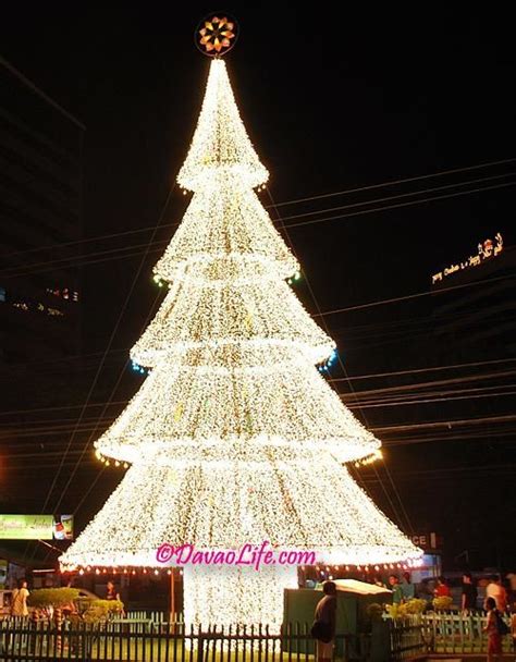the giant lighted christmas tree outside victoria plaza in davao city philippines davao city