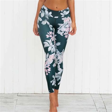 buy new women sporting workout leggings floral printed
