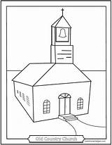 Church Coloring Printable Pages Country Old Catholic Churches Saintanneshelper Simple Chapel Roman sketch template