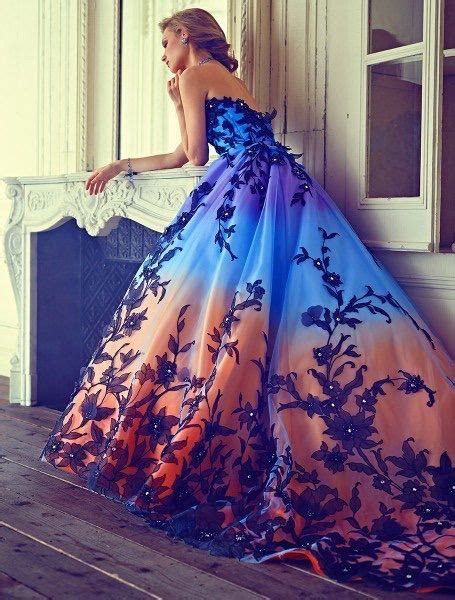 amazing beauty beautiful dress blue orange long dress prom dresses pinterest