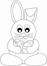 Coloring Bunny Easter Pages Cute Print sketch template