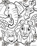 Jungle Coloring Pages Animal Kids Printable Colouring Scentos Print Zoo sketch template