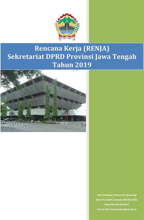rencana kerja renja sekretariat dprd provinsi jawa lembar