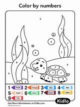 Worksheet Animals Color Numbers Underwater Number Coloring Kids Kidlo Counting sketch template