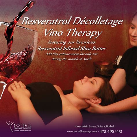 our featured massage enhancement for april is resveratrol décolletage