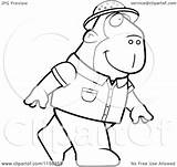 Legs Clipart Hind Ape Explorer Walking His Coloring Cartoon Thoman Cory Outlined Vector 2021 sketch template