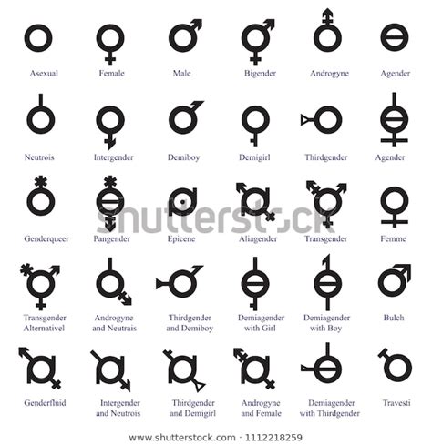 non binary gender symbol gender queer stock vector