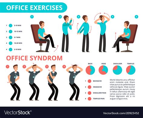 Employee Doing Office Exercises Desk Medical Vector Image