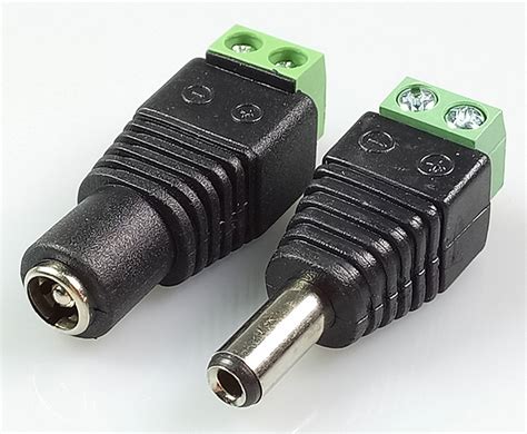 pair dc socket plug  screw terminal connectors mm  mm  top notch
