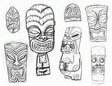 Coloring Tiki Pages Mask Printable Popular sketch template