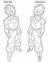 Gohan Coloring Pages Ssj2 Mystic Lineart Drawing Teen Naruttebayo67 Print Drawings Deviantart Template Getcolorings sketch template