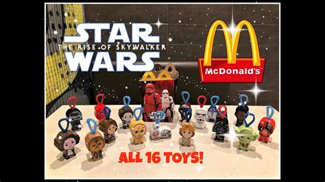 star wars the rise of skywalker mcdonalds happy meal toys all 16 toys