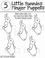 Finger Printable Puppets Bunnies Puppet Little Bunny Easter Counting Worksheet Rhyme Three Mittens Colour Play Preschool Cut Music Pre Activities sketch template