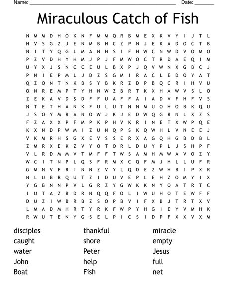 miraculous catch  fish word search wordmint