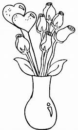 Vase Flower Coloring Simple Drawing Pages Rose Easy Kids Drawings Outline Step Color Flowers Flores Dibujo Draw Jarron Coloringsky Printable sketch template