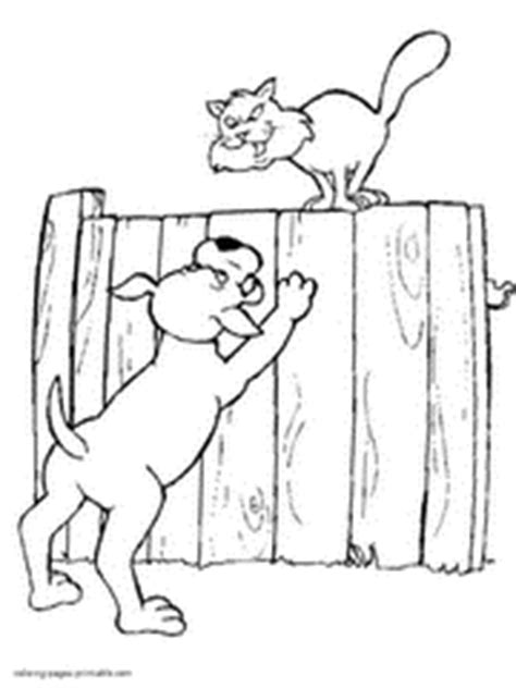 dog  cat coloring pages coloring pages