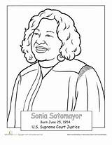 Hispanic Sotomayor Sonia Coloring Pages Famous Month Heritage Sheets Printable History Clipart Hispanics Girl Americans Power Riveter Celebrate Rosie People sketch template
