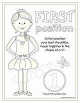 Coloring Ballet Position Pages Dance Kids 1st Printable Ballerina Sheet Positions First Color Colouring Sheets Teach Dancer Feet Baby Crafts sketch template