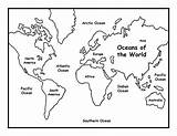 Oceans Map sketch template