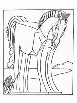 Trojan Troy Helen Colorear Caballo Troya Eneide Favecrafts Scuola Abrir Troia sketch template