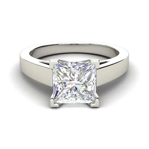 cathedral  carat   princess cut diamond engagement ring