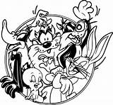 Looney Tunes Coloring Circle Pages Characters Sheets Wecoloringpage sketch template
