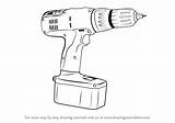 Drill Machine Draw Drawing Step Coloring Tools sketch template