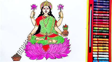 draw lakshmi mata step  step drawing  lakshmi mata