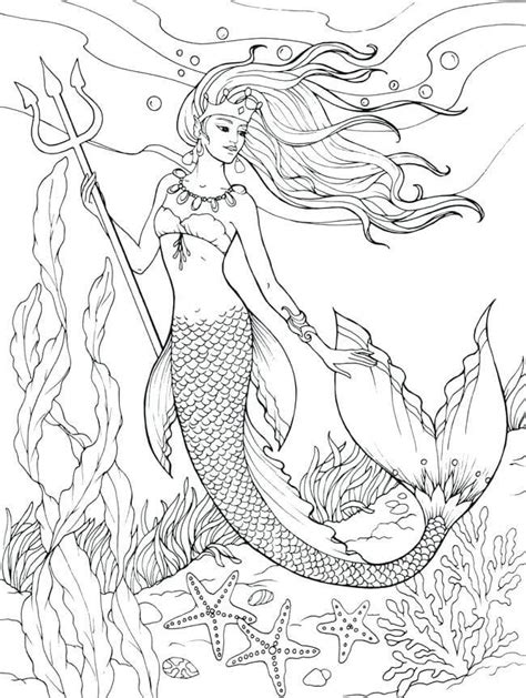 sensational mermaid easy coloring pages  adults ideas unlimited