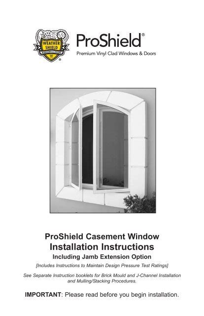 proshield casement window installation instructions home doors
