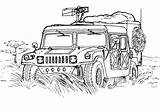 Coloring Pages Hummer Army Truck Print Car Sketch Template sketch template
