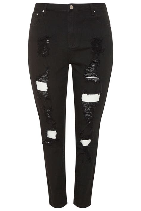 black distressed ripped skinny jeans  clothing