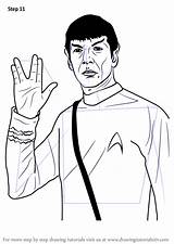 Trek Star Spock Draw Drawing Step Tutorials Learn Getdrawings sketch template