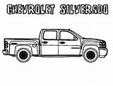 Silverado Chevy sketch template