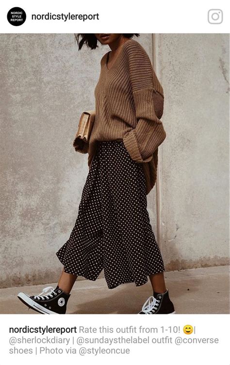 Brown Oversized Sweater Black Converse Outfit Inspiration Fall
